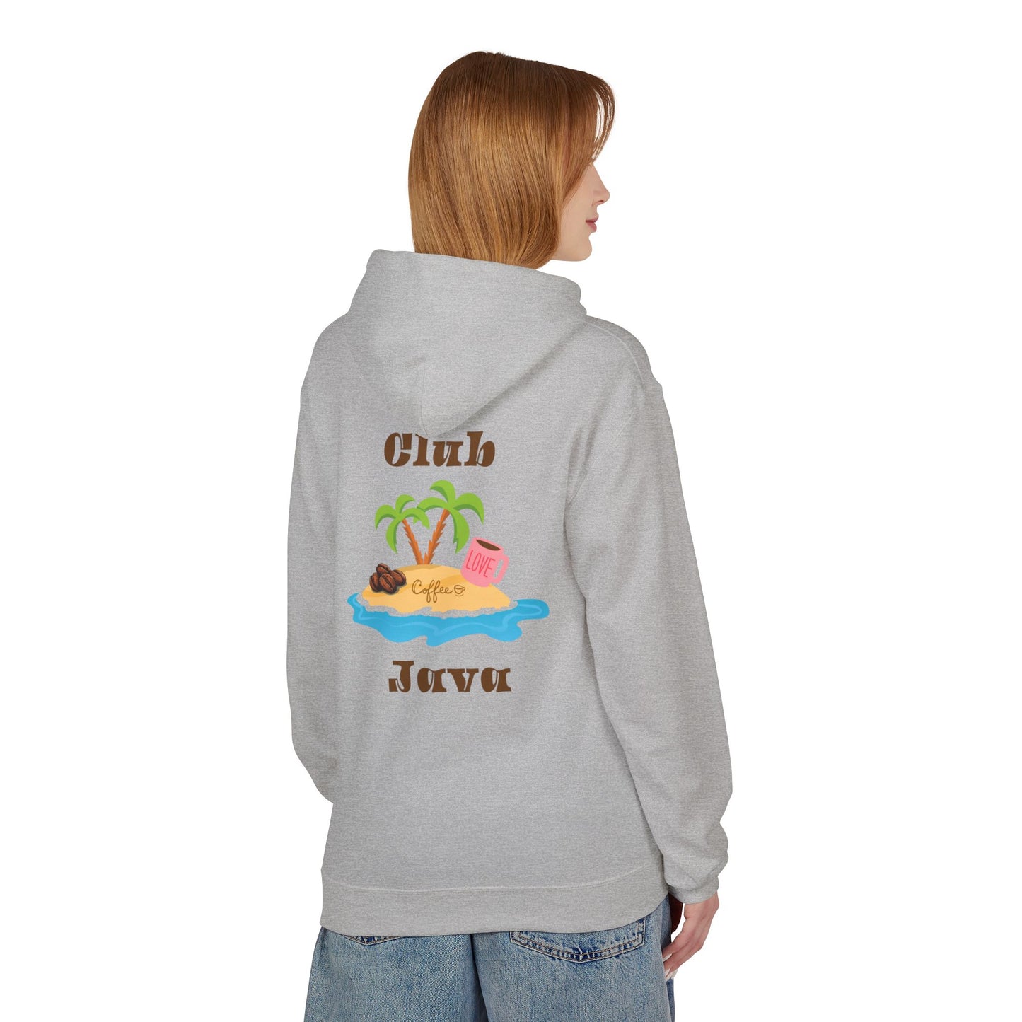 Club Java Fleece Hoodie Unisex TikTok Fan Sweatshirt Cozy Coffee Lover Gift Soft Pullover Hoodie by SunLuver77 aka AngXCoffeeNowWineLater