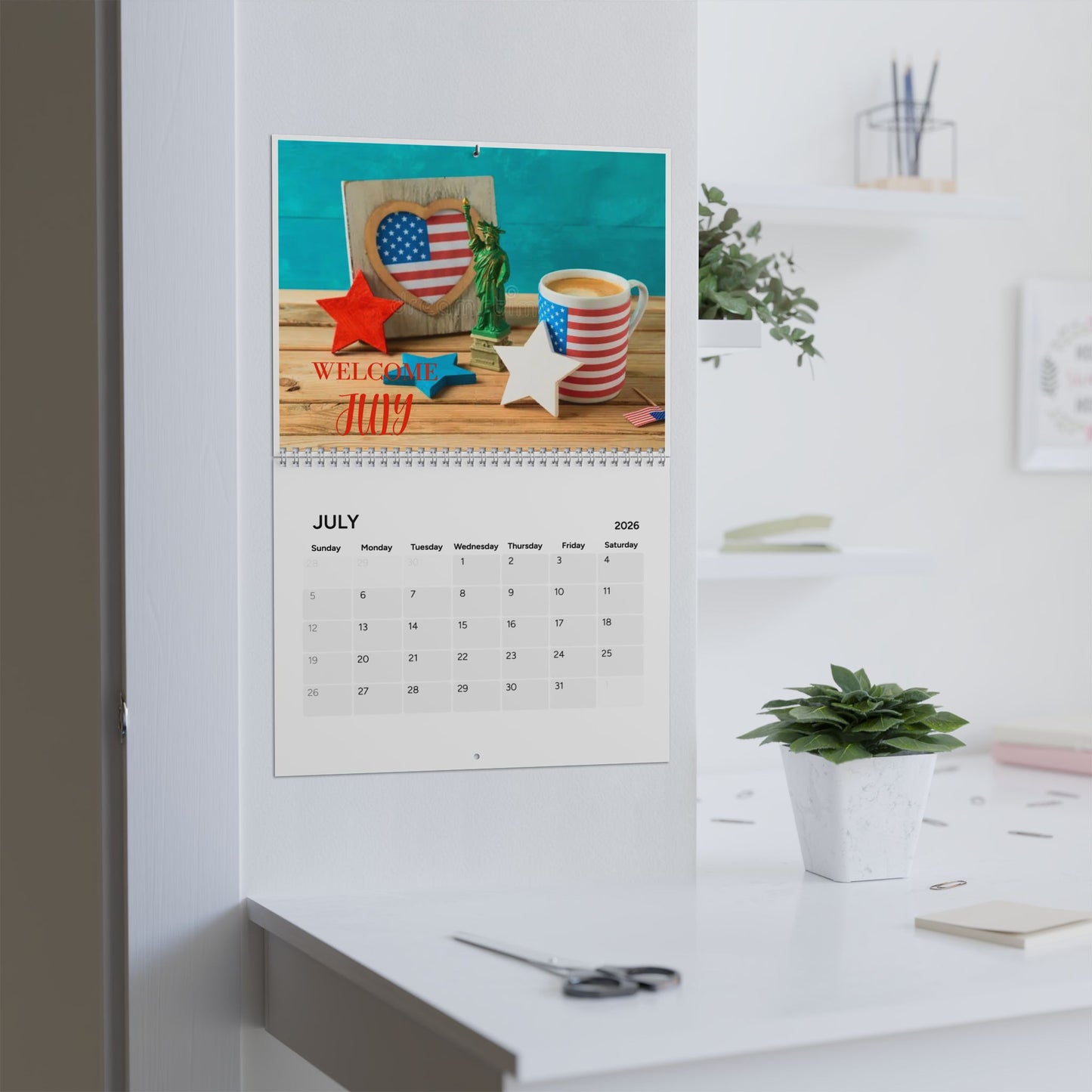 Coffee Time 2026 Wall Calendar Monthly Coffee Cup Art Calendar for Coffee Lovers Yearly Themed Coffee Decor Gift