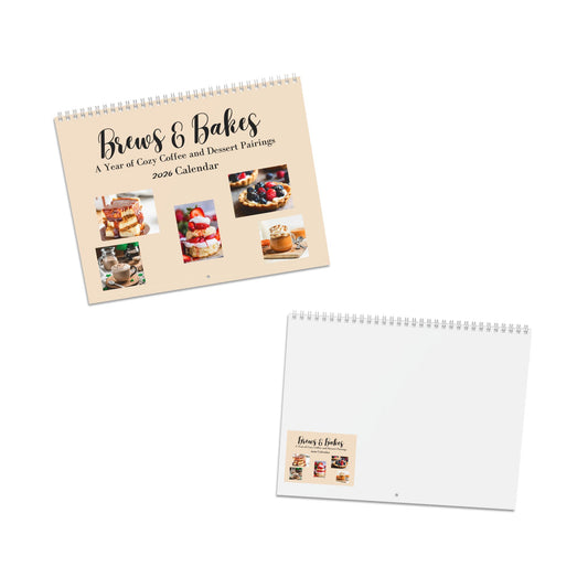 Brews and Bakes 2026 Calendar Coffee and Dessert Pairings Gift for Foodies Yearly Coffee Lover Wall Calendar