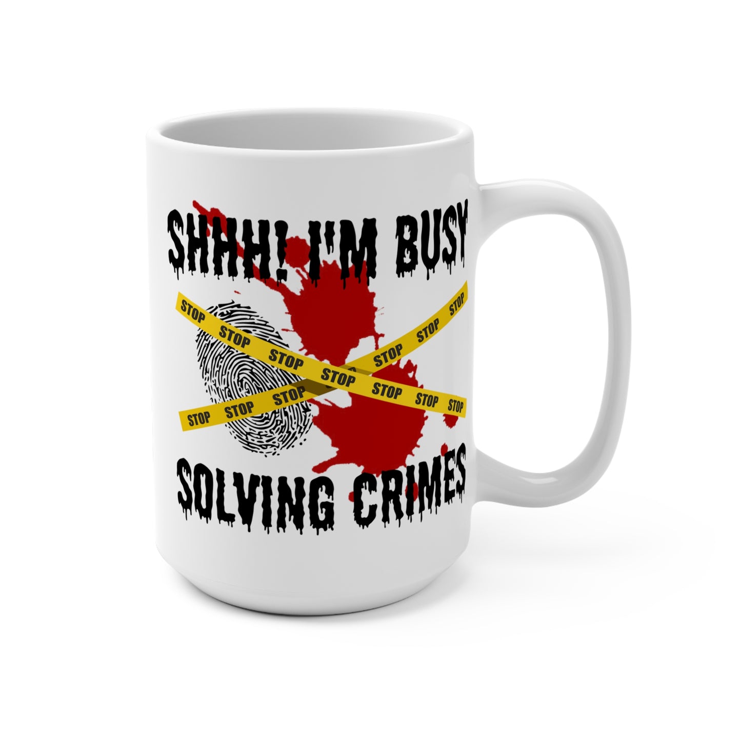 Shhh I’m Busy Solving Crimes Mug Funny True Crime Coffee Cup Gift for Mystery Lovers Cozy Thriller Fans or Detective Vibes