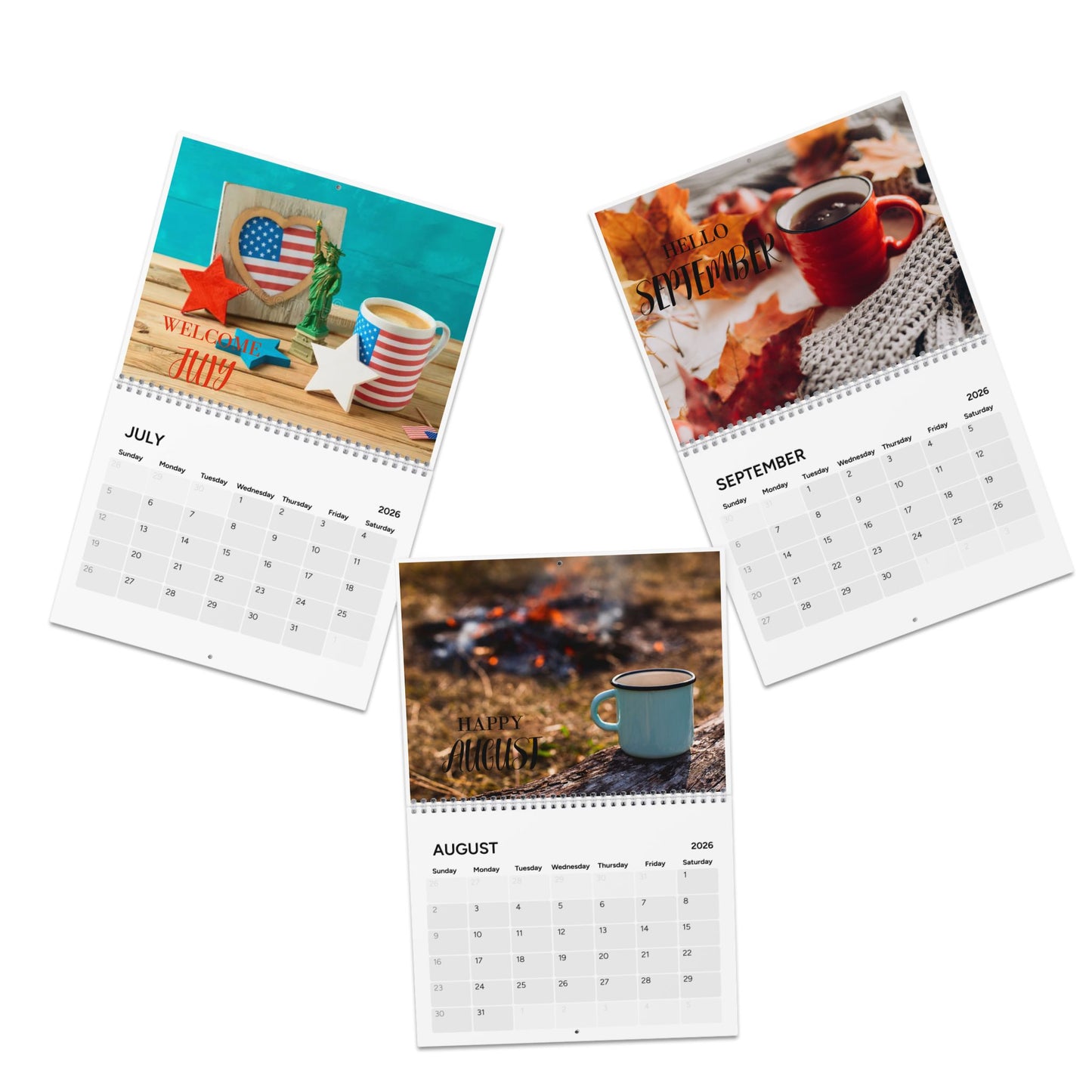 Coffee Time 2026 Wall Calendar Monthly Coffee Cup Art Calendar for Coffee Lovers Yearly Themed Coffee Decor Gift