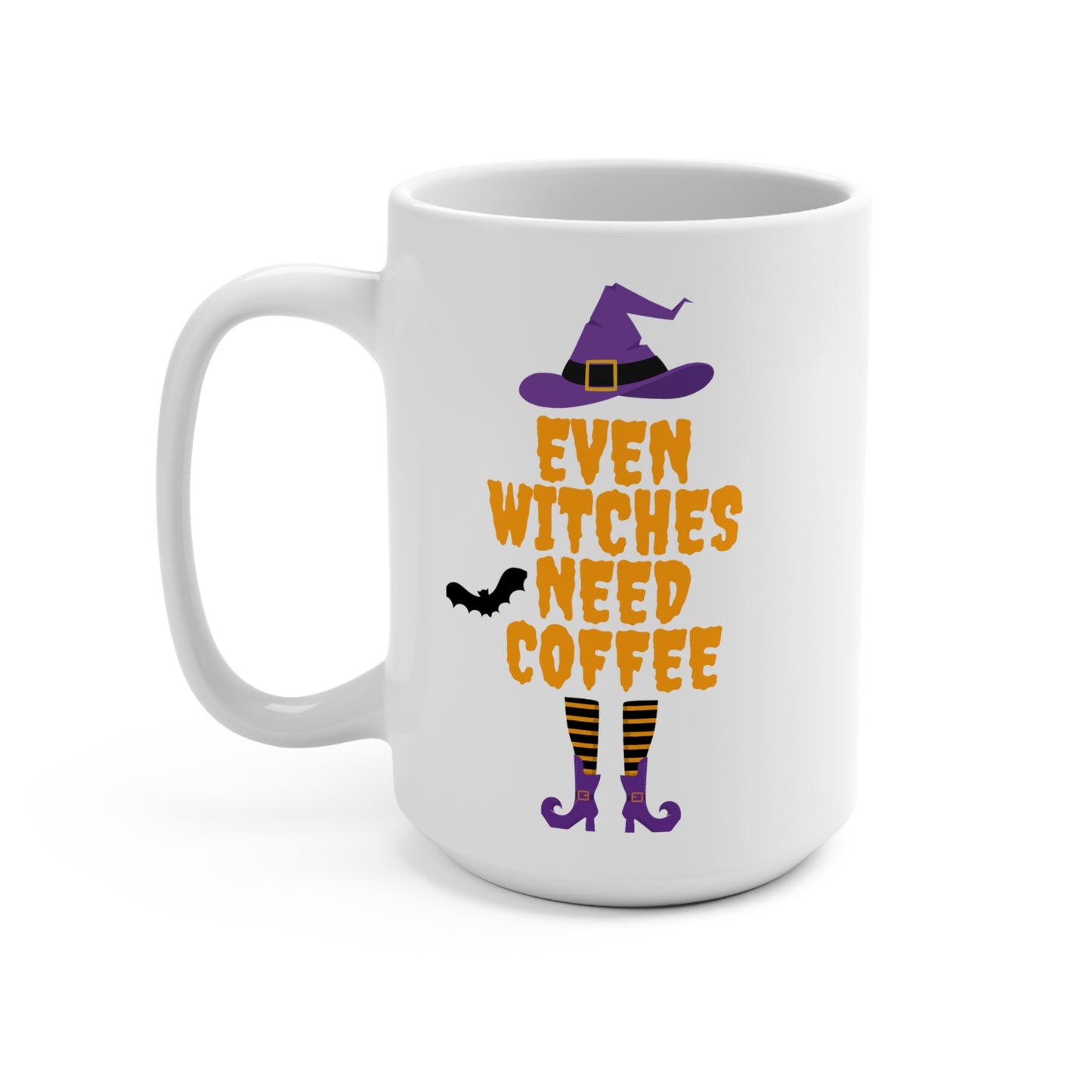 Even Witches Need Coffee Mug Funny Witchy Halloween Cup Spooky Gift for Fall Lovers Magic Morning Tea or Coffee Drinkers