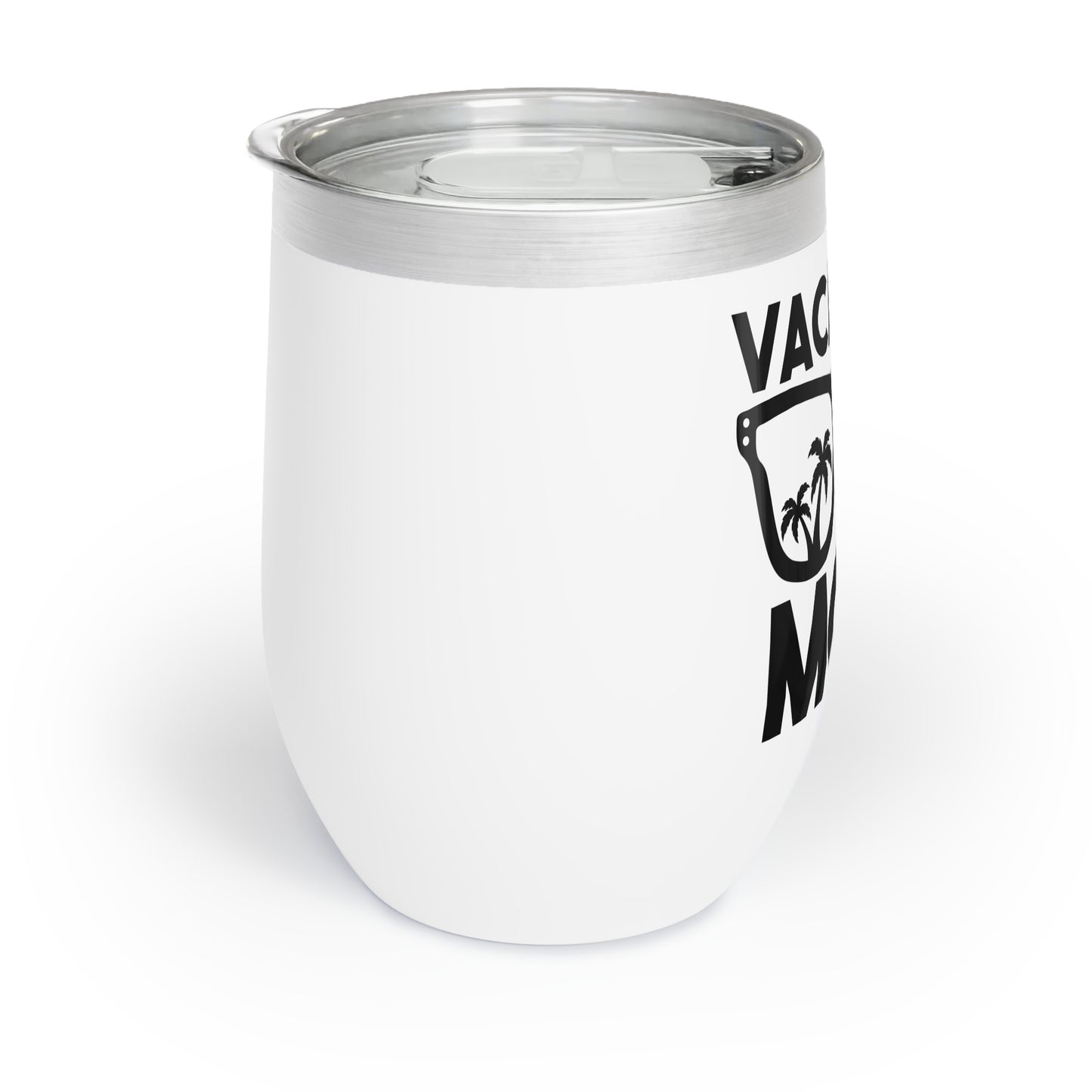 Vacation Mode Wine Tumbler with Lid 12oz Insulated Palm Tree Sunglasses Summer Gift for Her Tropical Travel Cup Beach Vibes Drinkware