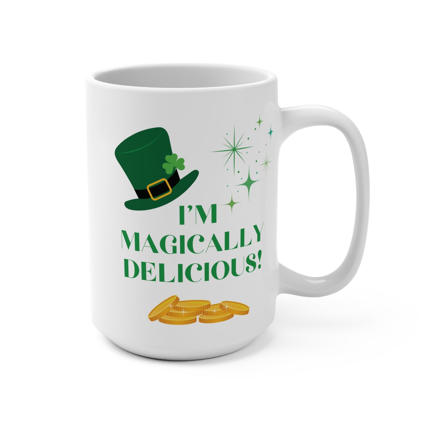 I’m Magically Delicious Coffee Mug Funny Cute Cup St Patrick’s Day Gift for Him or Her Shamrock Clover Holiday Mug