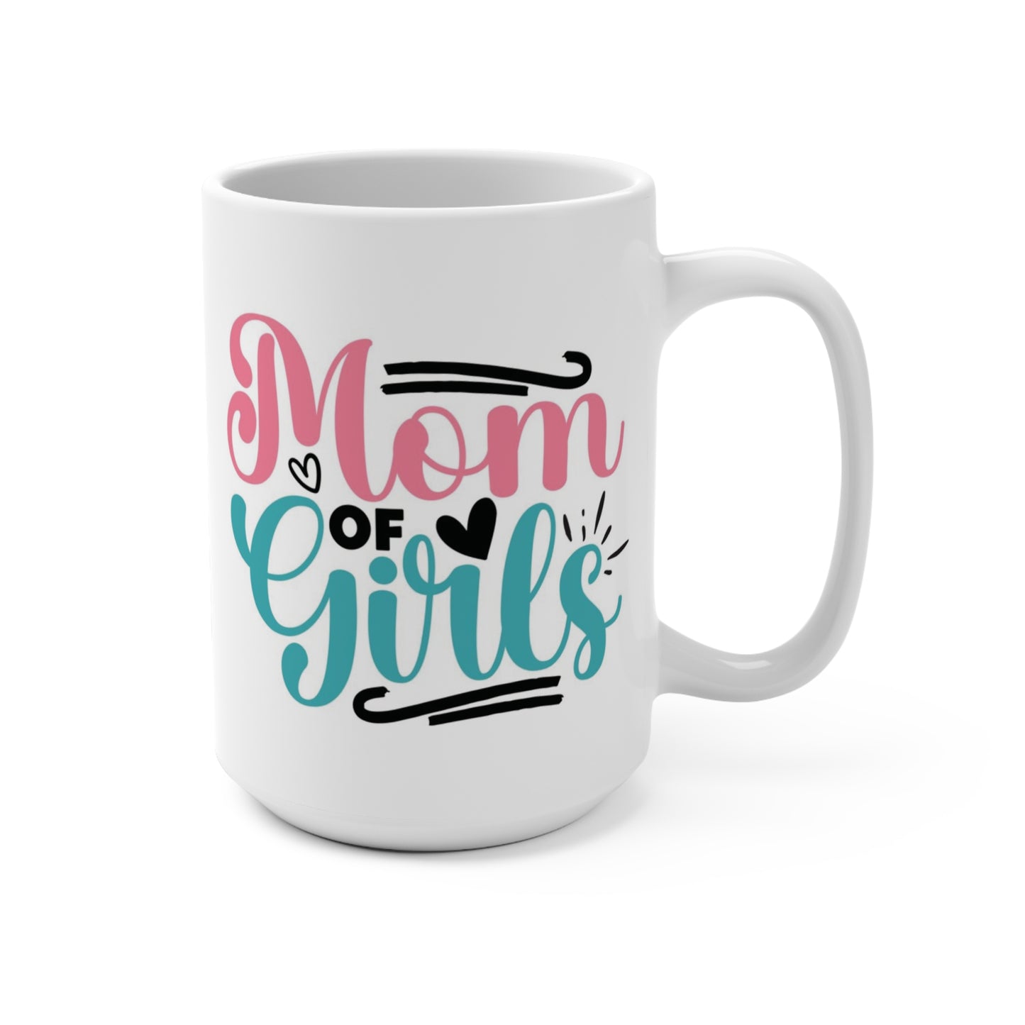 Mom of Girls Coffee Mug Cute Mother Gift for Mom with Daughters Large Ceramic Cup Mother’s Day Birthday Present