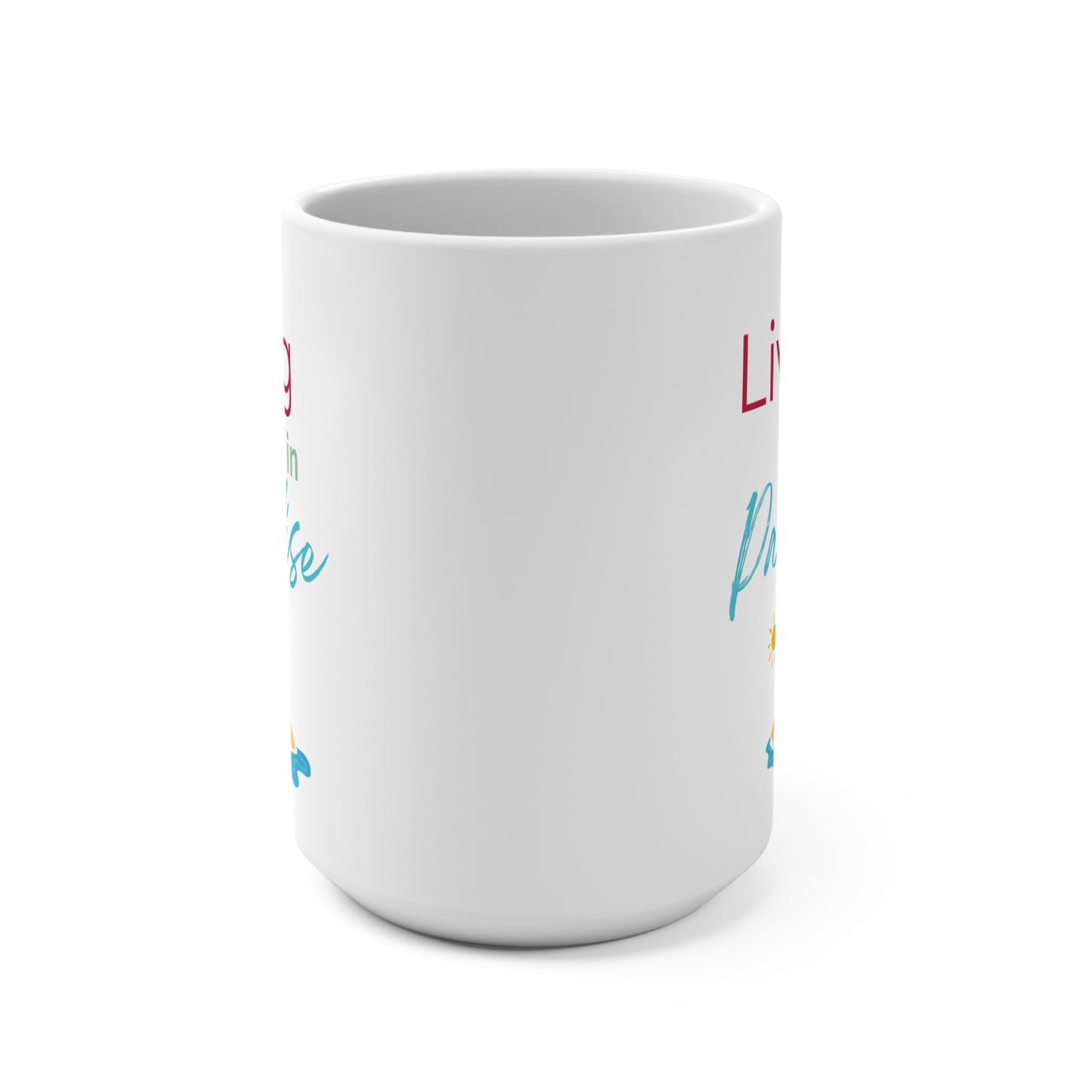 Living in Paradise Coffee Mug Tropical Aesthetic Summer Vibes Beach Lover Gift Vacation Quote Ceramic Cup Coastal Morning Mug Island Style