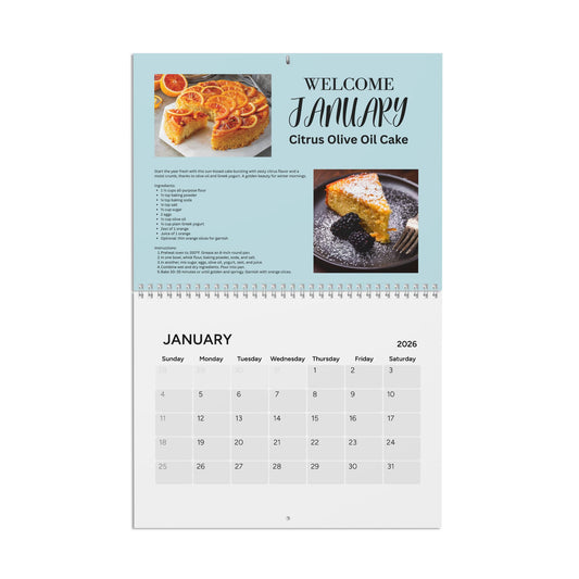 Dessert Lovers 2026 Recipe Calendar Sweet Treat Wall Calendar Baking Gift for Dessert Fans Kitchen Foodie Decor