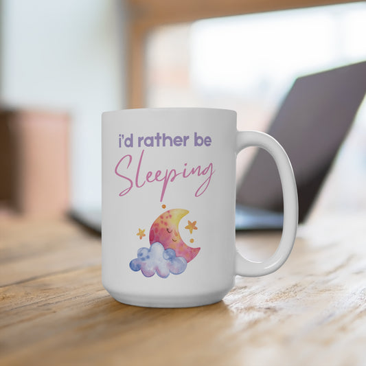 I'd Rather Be Sleeping Coffee Mug Funny Sleep Quote Cup Lazy Morning Aesthetic Gift for Introvert Night Owl Ceramic Mug Cozy Vibes Lover