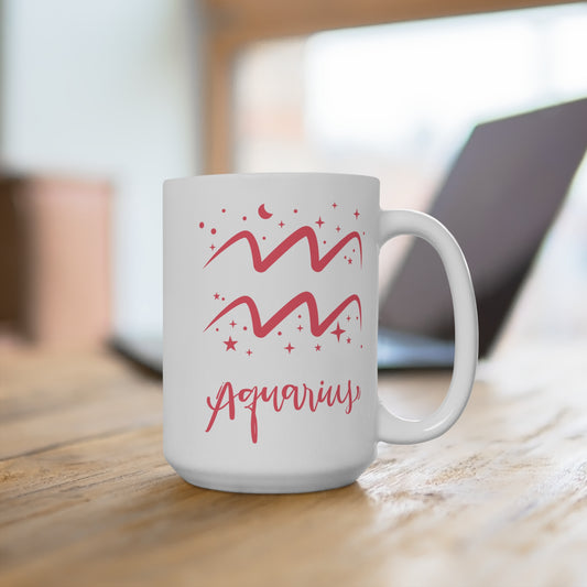 ♒ Aquarius Zodiac Mug – Astrology Gift for Aquarius Sign – Celestial Coffee Cup for February Birthday – Unique Aquarius Star Mug
