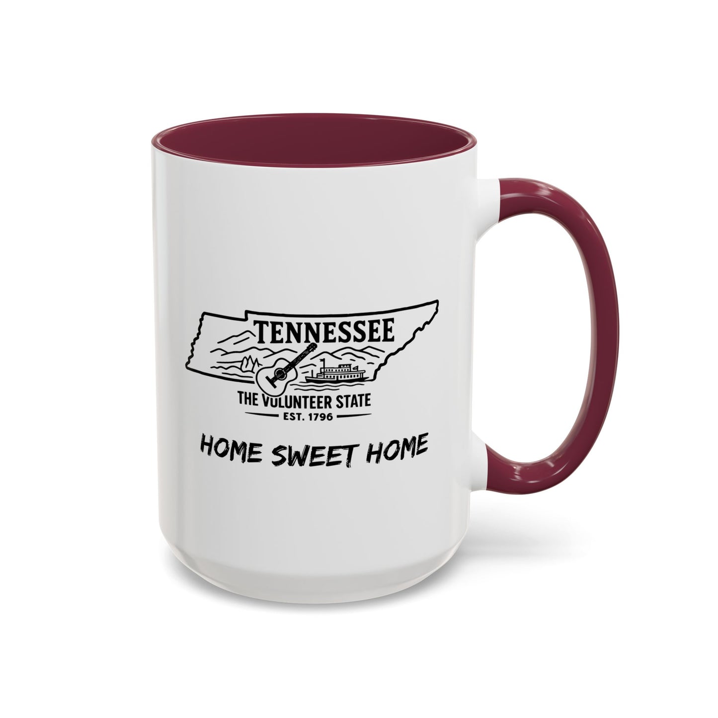 Tennessee Home Sweet Home Mug State Pride Coffee Cup with Color Options Gift for Locals Travelers Housewarming Coffee Lover