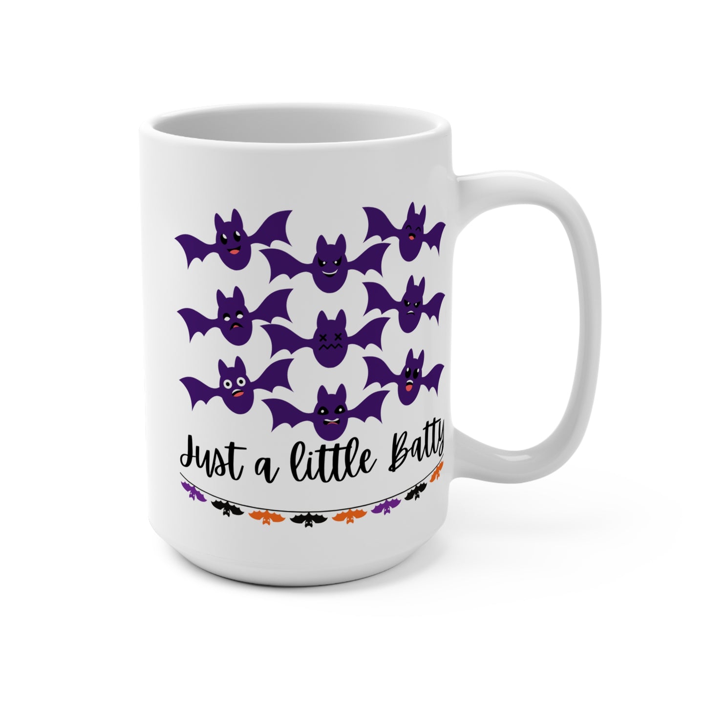 Just a Little Batty Mug Funny Halloween Coffee Cup Cute Spooky Gift for Fall Lovers Witchy Humor or Bat Themed Morning Vibes