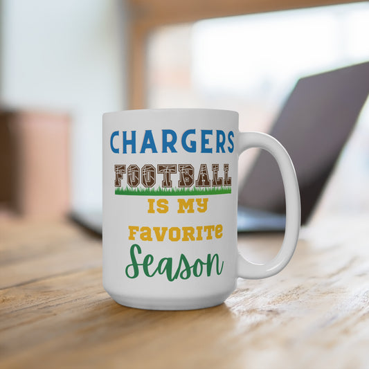 Chargers Football Is My Favorite Season Mug Funny Los Angeles Fan Gift for NFL Lovers Game Day Coffee or Fall Tailgate Cup