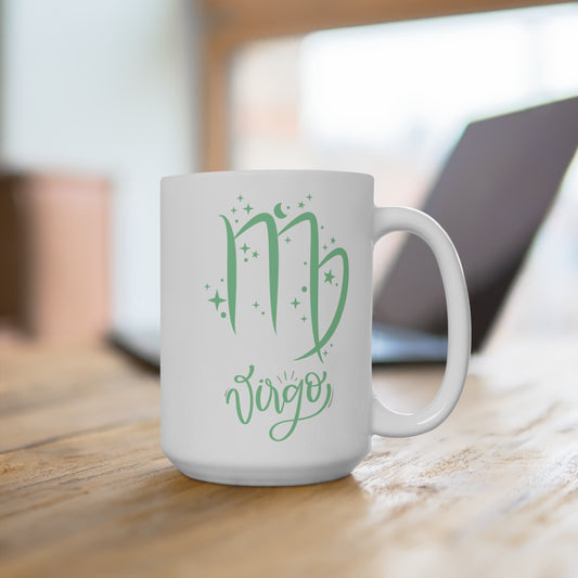 ♍ Virgo Zodiac Mug – Astrology Gift for Virgo Sign – Celestial Coffee Cup for September Birthday – Virgo Star Sign Ceramic Mug