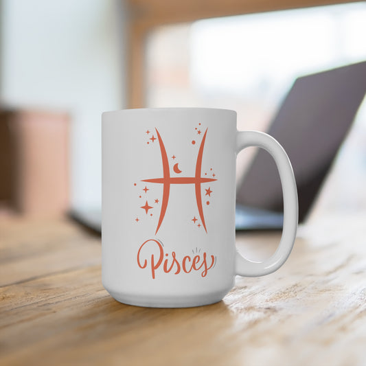 ♓ Pisces Zodiac Mug – Astrology Gift for Pisces Sign – Celestial Coffee Cup for March Birthday – Dreamy Pisces Star Sign Mug