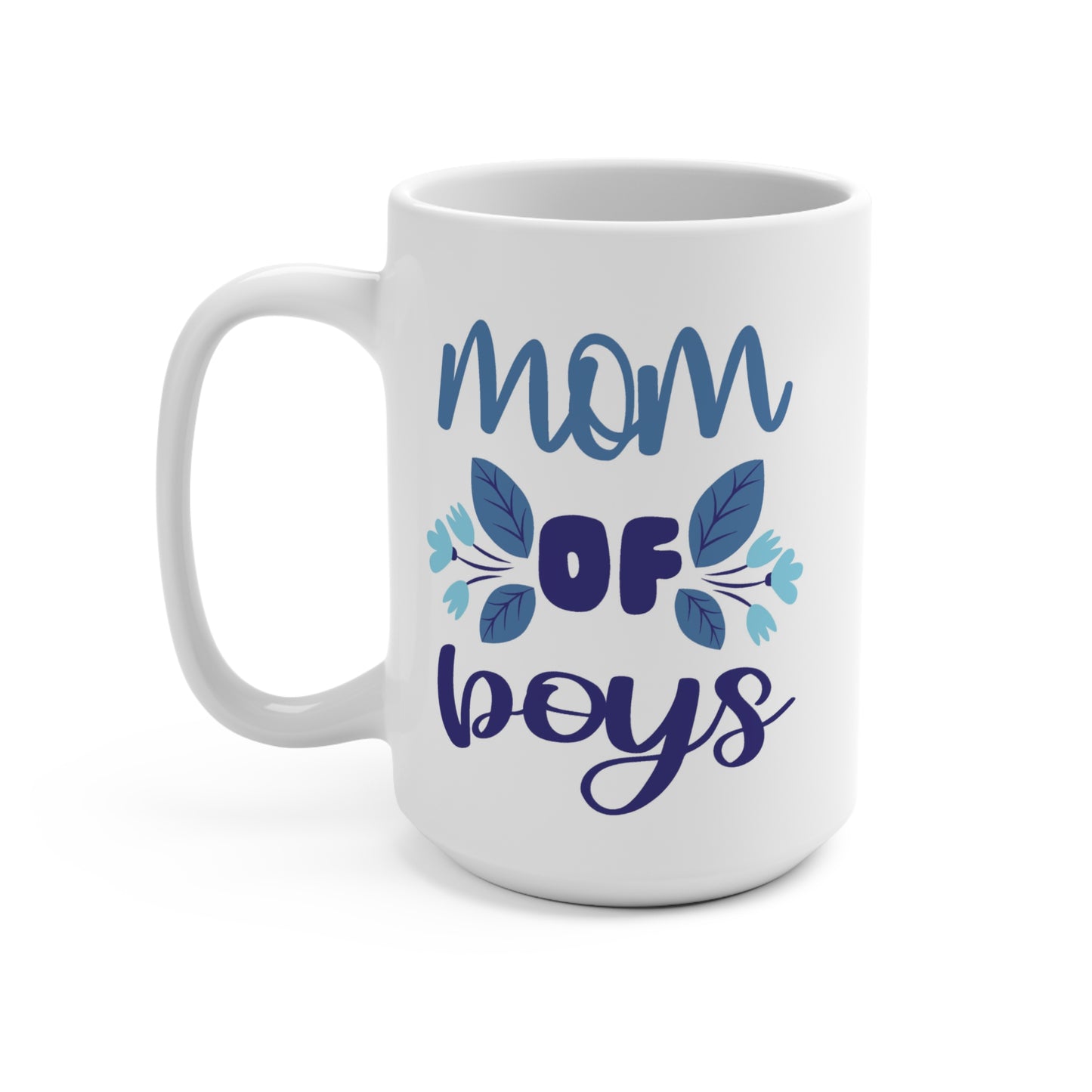 Mom of Boys Coffee Mug Cute Mother Gift for Mom with Sons Large Ceramic Cup Mother’s Day Birthday Present