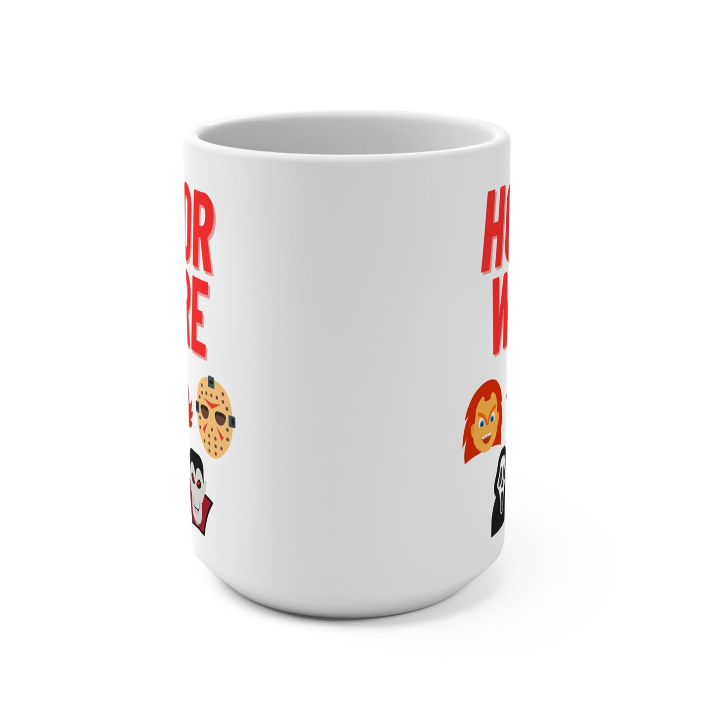 Horror Whore Mug Funny Horror Lover Coffee Cup Edgy Halloween Gift for Spooky Fans Slasher Addicts or Creepy Movie Enthusiasts