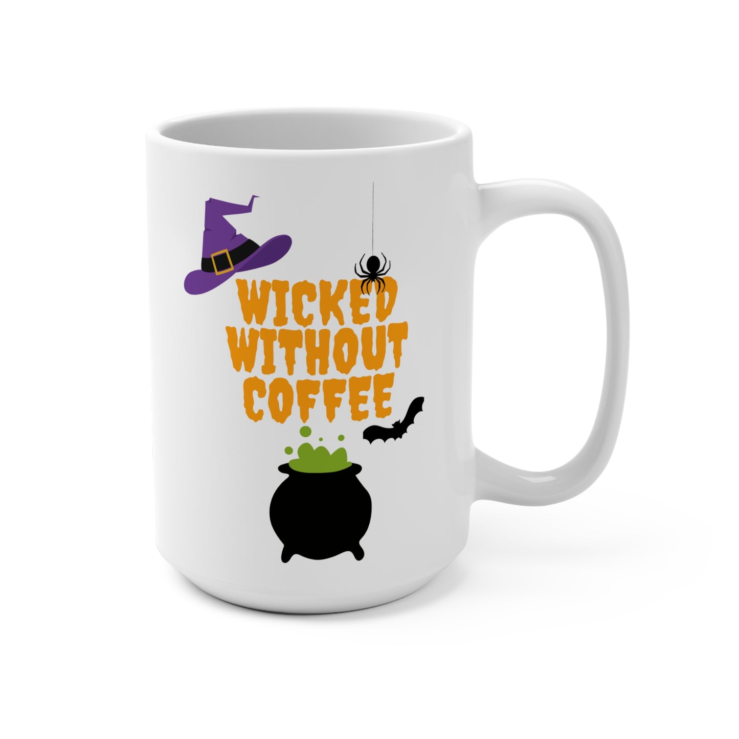 Wicked Without Coffee Mug Funny Witchy Halloween Cup Spooky Fall Gift for Coffee Lovers Magic Morning or Office Humor Vibes