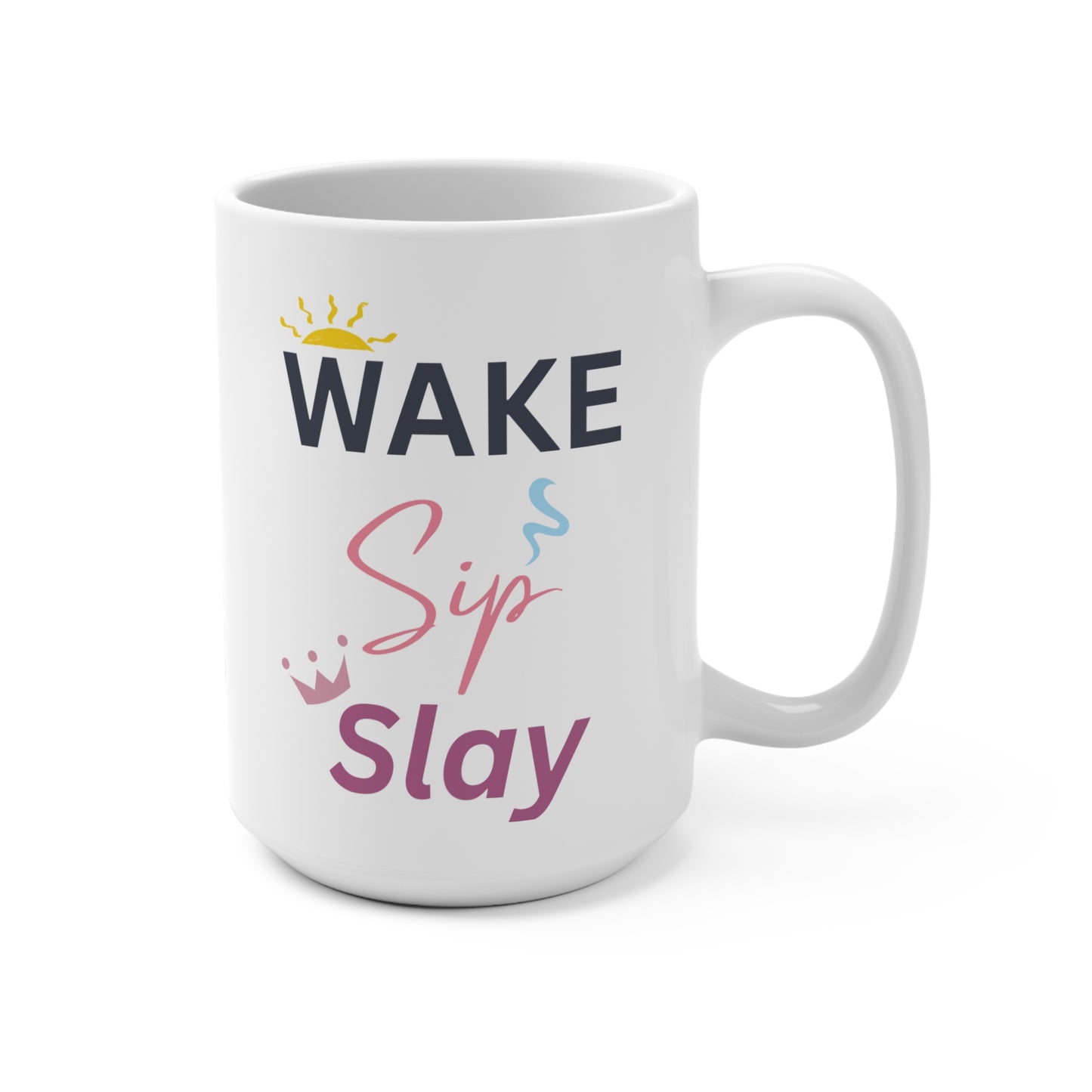 Wake Sip Slay Coffee Mug for Women Boss Babe Quote Mug Motivational Aesthetic Gift for Her Morning Routine Cup Empowerment Mug Feminine