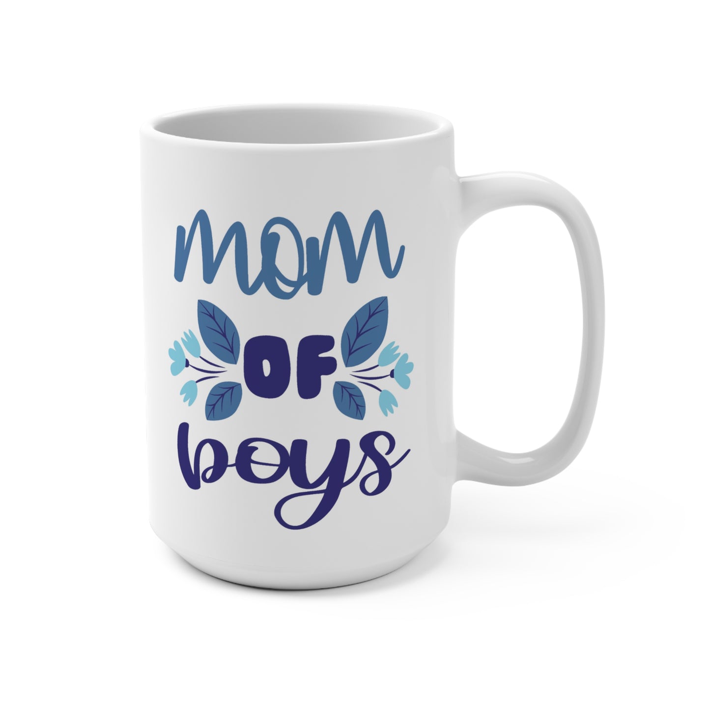 Mom of Boys Coffee Mug Cute Mother Gift for Mom with Sons Large Ceramic Cup Mother’s Day Birthday Present