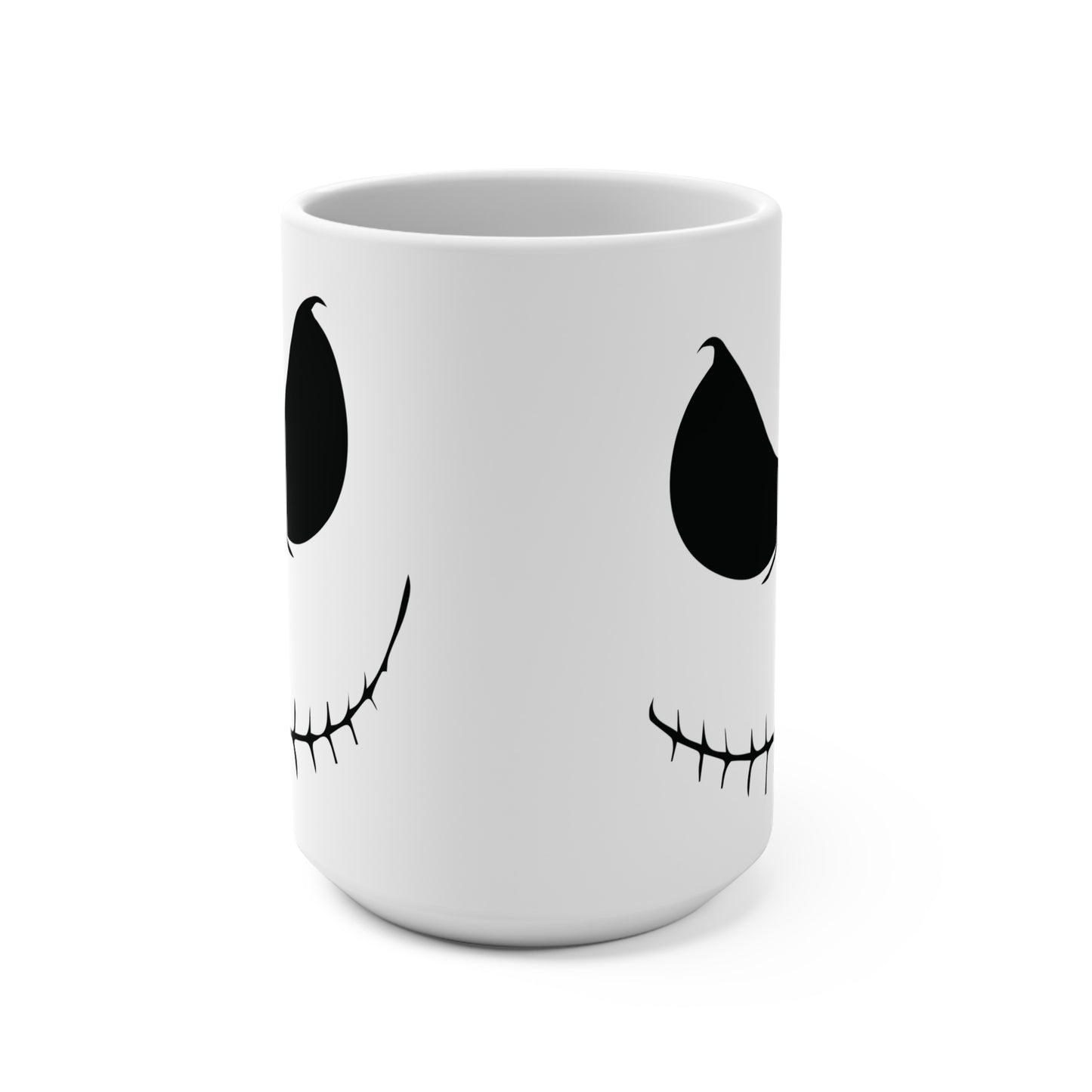 Jack Face Mug Nightmare Inspired Halloween Coffee Cup Spooky Gift for Gothic Fans Skellington Style Tea or Cocoa Lovers