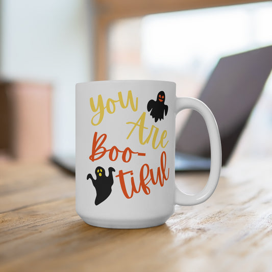 You Are Boo-tiful Mug Cute Ghost Halloween Coffee Cup Funny Spooky Gift for Her Fall Season Lover or Sweet Ghostly Surprise