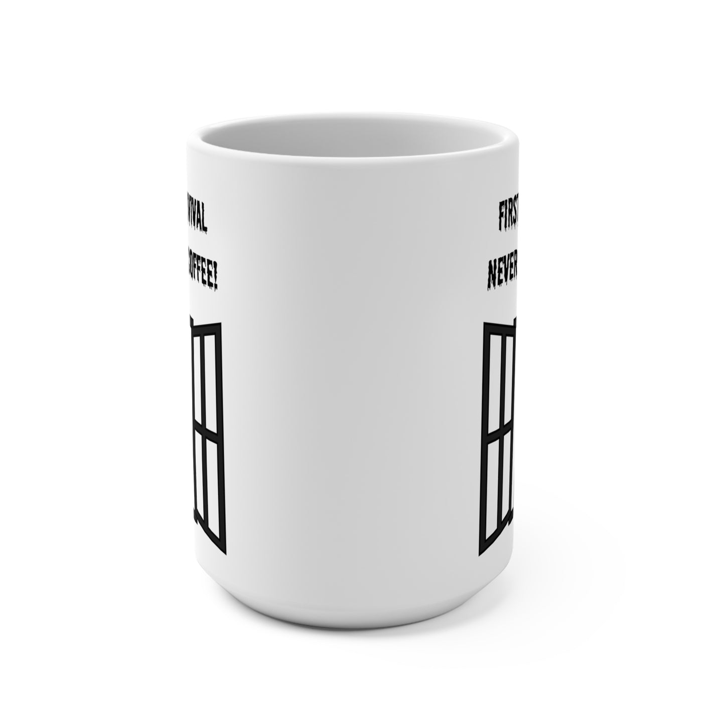 First Rule Survival Mug Scream Inspired Coffee Cup Funny Horror Fan Gift for Scary Movie Addict Halloween or Creepy Morning Vibes