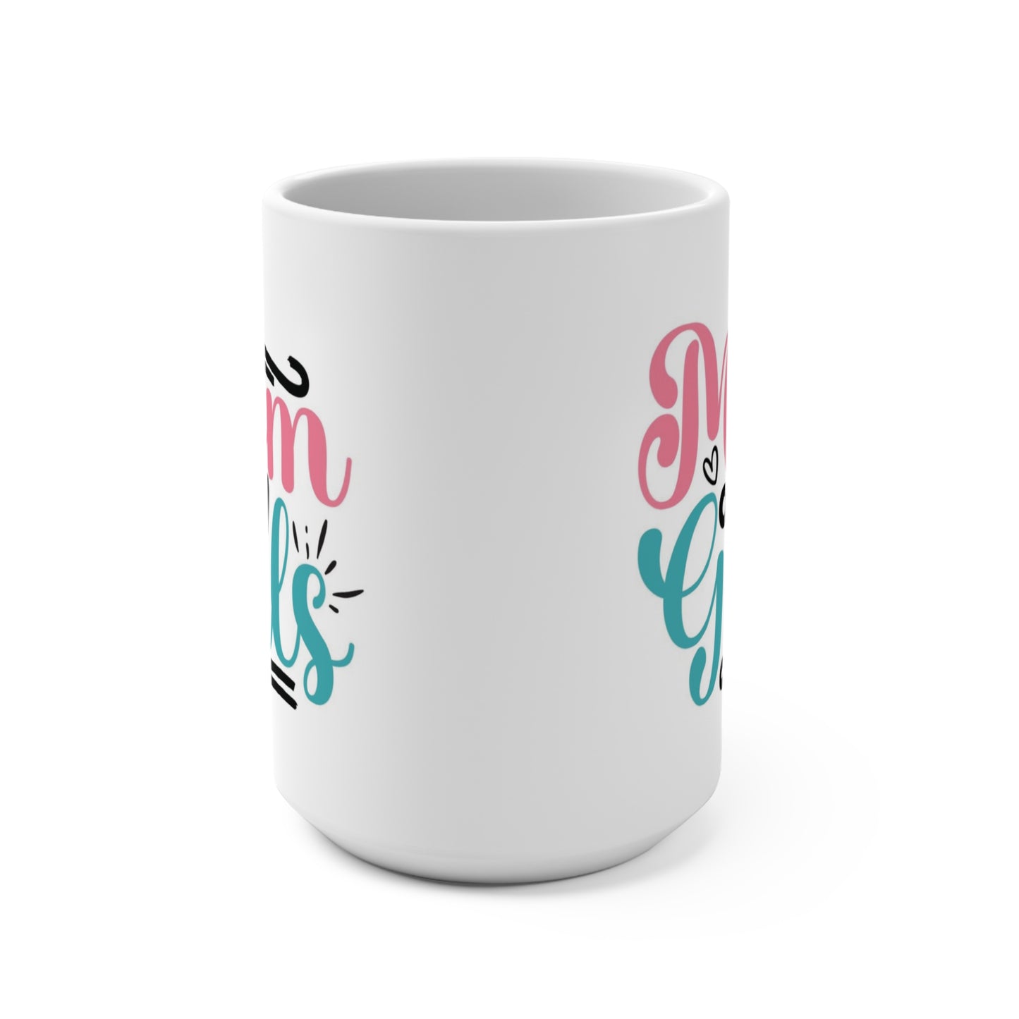 Mom of Girls Coffee Mug Cute Mother Gift for Mom with Daughters Large Ceramic Cup Mother’s Day Birthday Present