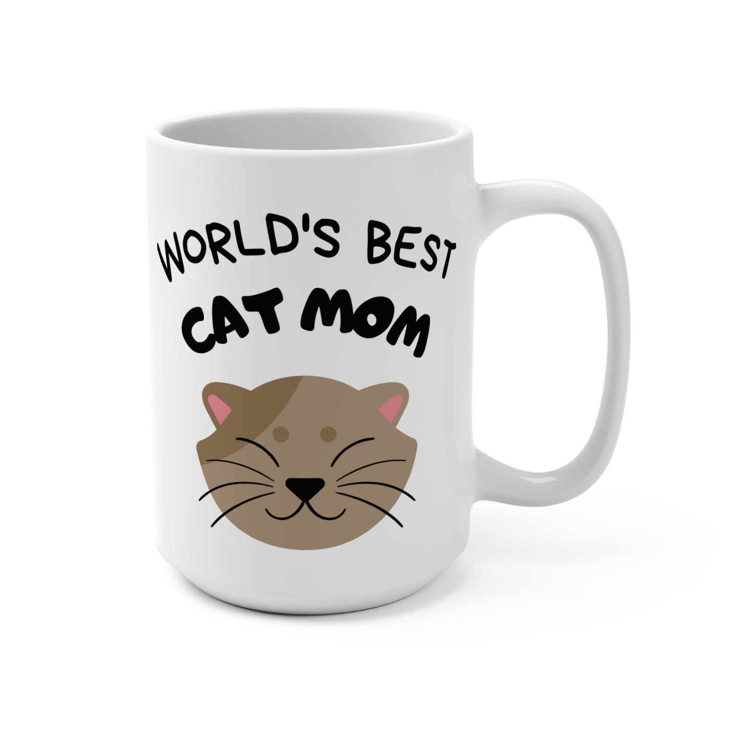 World’s Best Cat Mom Coffee Mug Cute Pet Lover Gift for Women Cat Owner Tea Cup Kitty Mom Present for Birthday or Mother’s Day
