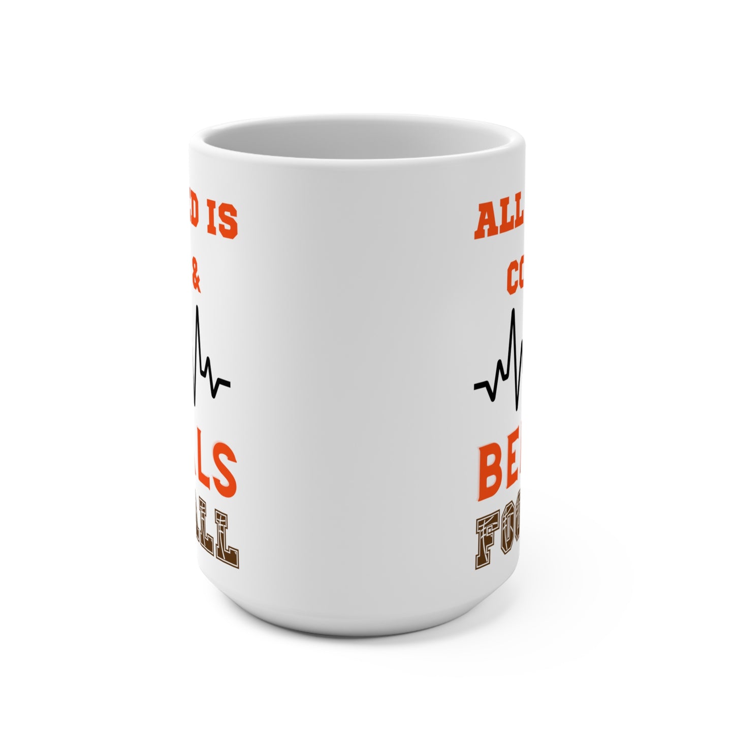 All I Need Is Coffee and Bengals Football Mug Funny Cincinnati Fan Gift for NFL Lovers Game Day Morning or Tailgate Coffee Cup