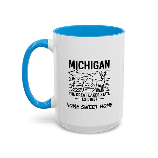 Michigan Home Sweet Home Mug State Pride Coffee Cup with Color Options Gift for Locals Travelers Housewarming Coffee Lover
