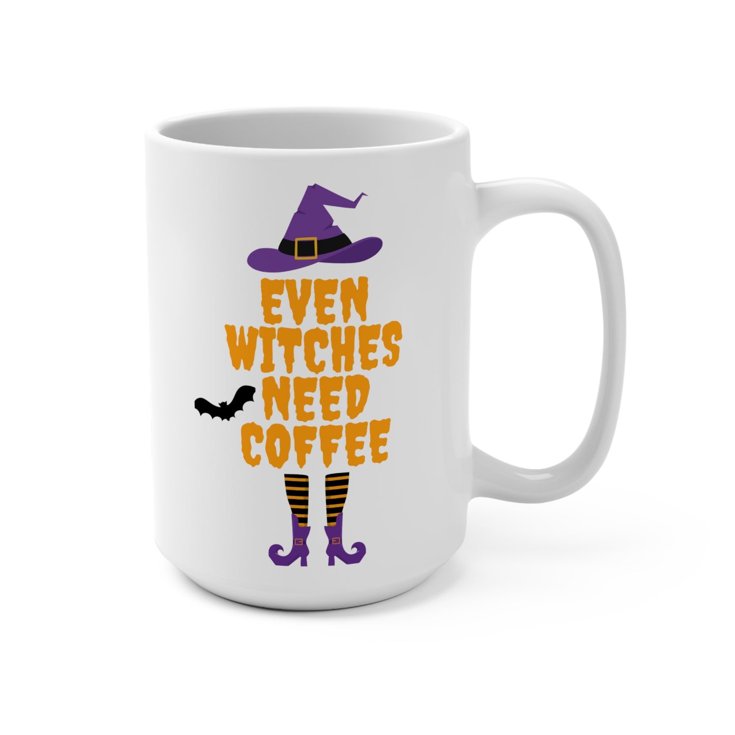Even Witches Need Coffee Mug Funny Witchy Halloween Cup Spooky Gift for Fall Lovers Magic Morning Tea or Coffee Drinkers