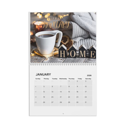 Coffee Time 2026 Wall Calendar Monthly Coffee Cup Art Calendar for Coffee Lovers Yearly Themed Coffee Decor Gift