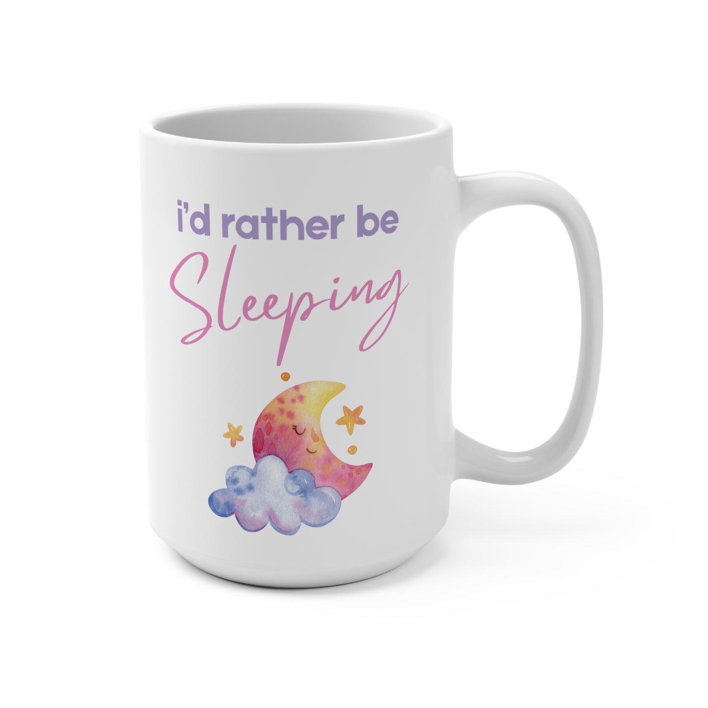 I'd Rather Be Sleeping Coffee Mug Funny Sleep Quote Cup Lazy Morning Aesthetic Gift for Introvert Night Owl Ceramic Mug Cozy Vibes Lover