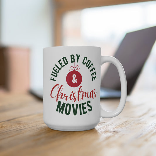 Christmas Movies Lover Mug, Holiday Coffee Cup, Festive 15oz Christmas Movie Mug, Coffee Lover Gift, Christmas Movie Marathon Mug