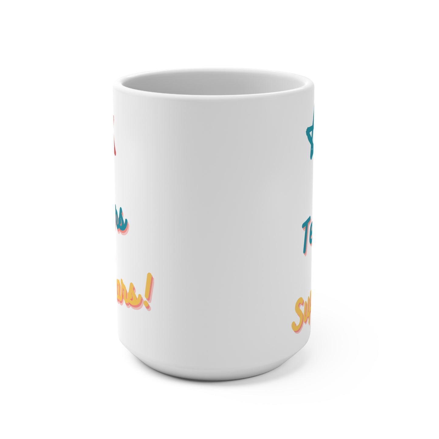 Teachers Are Superstars Mug 15oz Ceramic Coffee Cup Appreciation Gift for Teacher Mentor Educator Back to School