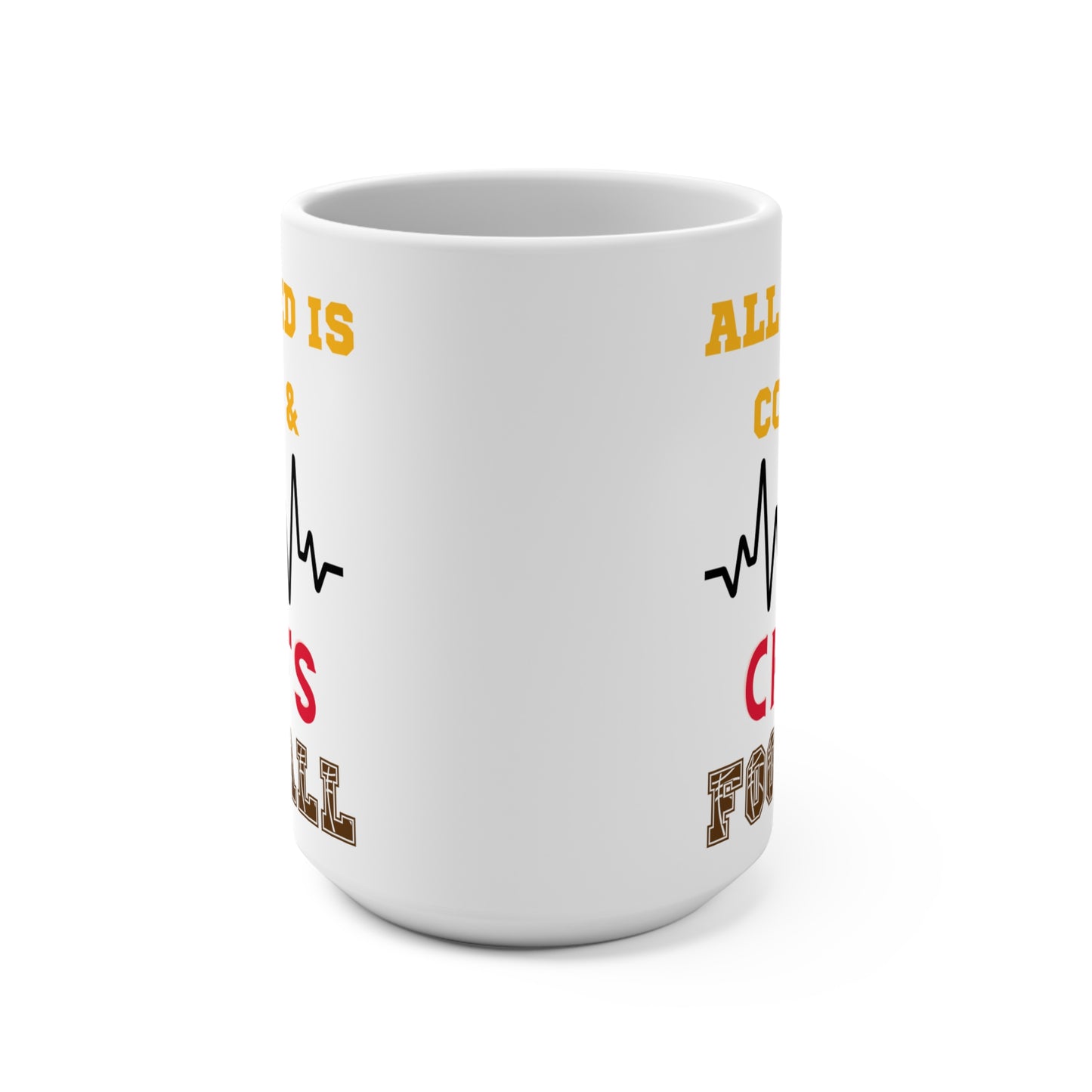 All I Need Is Coffee and Chiefs Football Mug Funny Kansas City Fan Gift for NFL Lovers Game Day Tailgate or Morning Coffee Cup